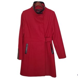 Via Spiga Wool Blend Red Black Coat 12